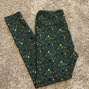 LulaRoe TC Flower Leggings Floral Print Tall and Curvy
